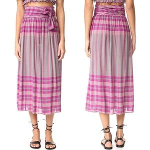 APIECE APART | Elisa Plaid Midi Wrap Skirt